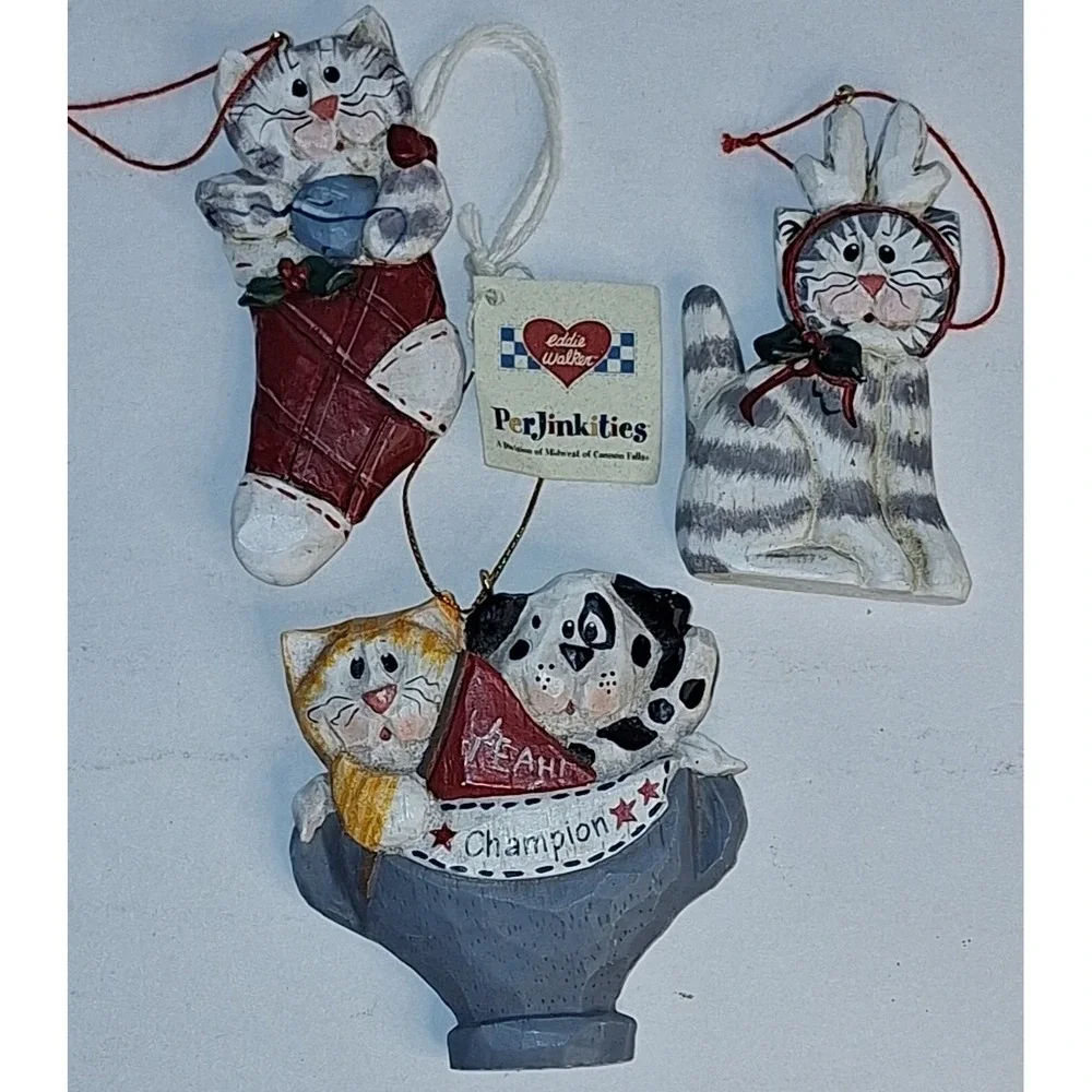 Lot Of 3 Midwest Of Cannon‎ Falls Eddie Walker Xmas Ornaments Cats Dog